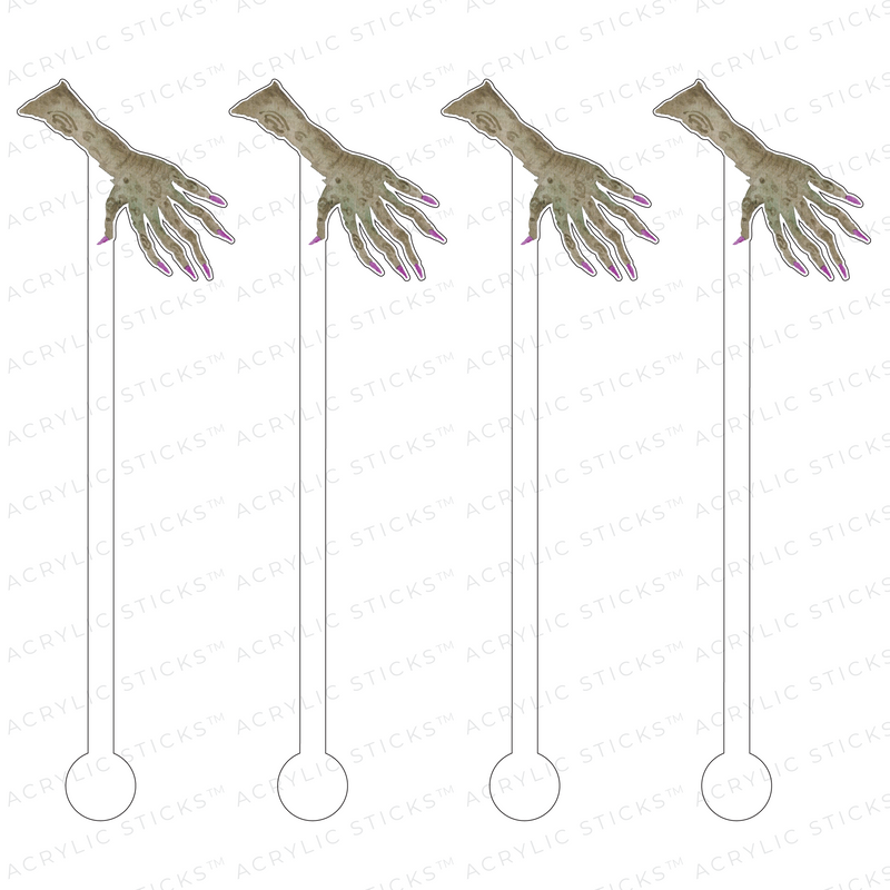 CREEPY HAND ACRYLIC STIR STICKS