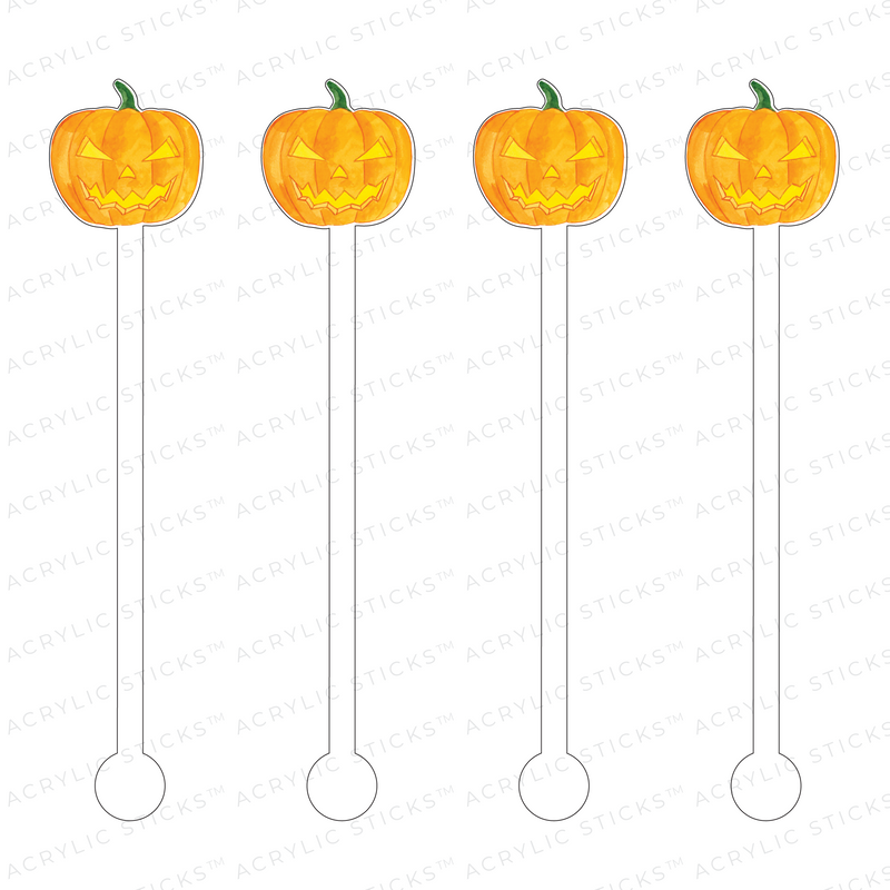 SCARY JACK O' LANTERN ACRYLIC STIR STICKS