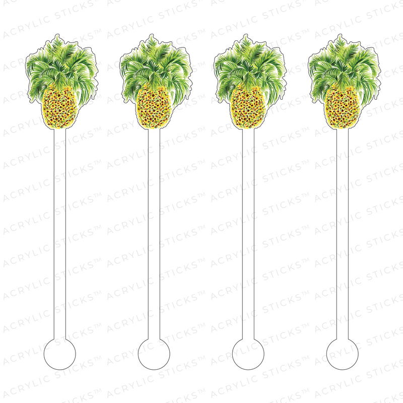 SUNFLOWER PINEAPPLE PALM ACRYLIC STIR STICKS