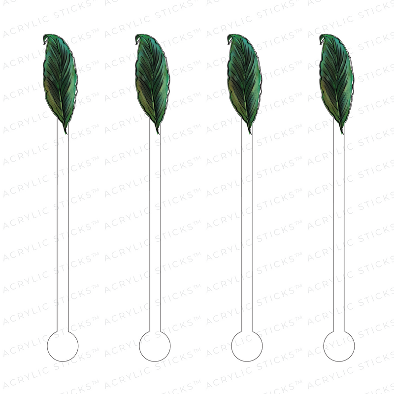TROPICAL LEAF ACRYLIC STIR STICKS