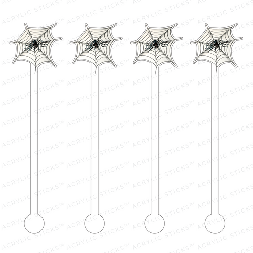 SPIDER IN SPIDER WEB ACRYLIC STIR STICKS