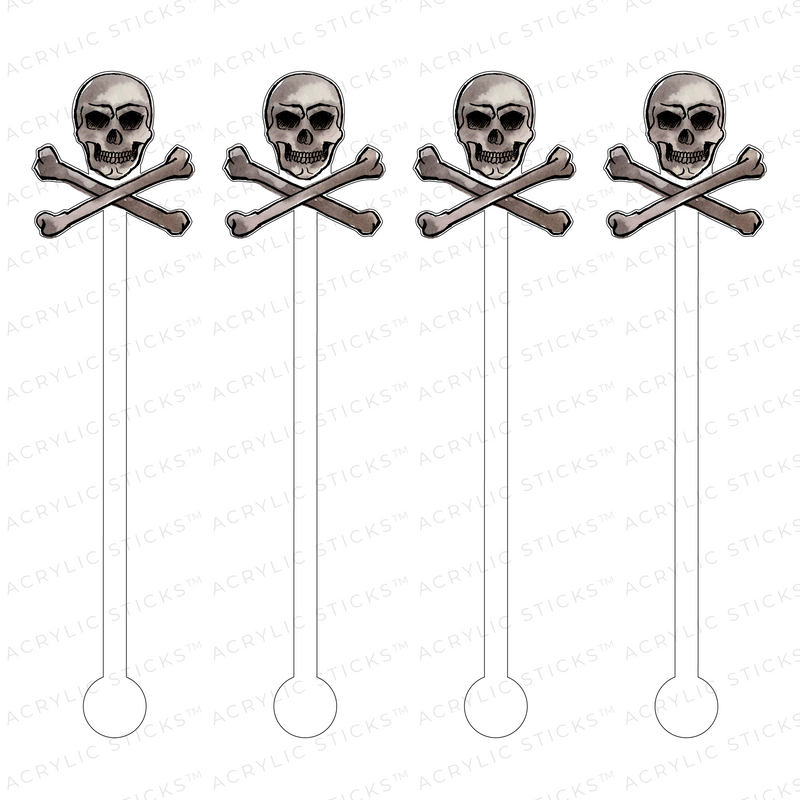 SKULL & CROSSBONES ACRYLIC STIR STICKS