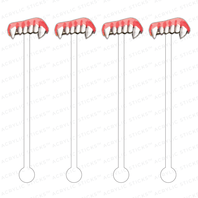 VAMPIRE TEETH ACRYLIC STIR STICKS