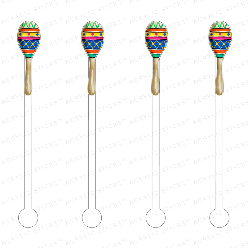 AZTEC MARACA ACRYLIC STIR STICKS