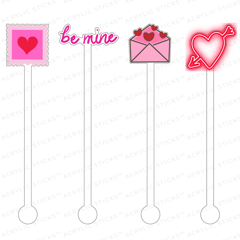 LETTERS TO MY VALENTINE ACRYLIC STIR STICKS COMBO