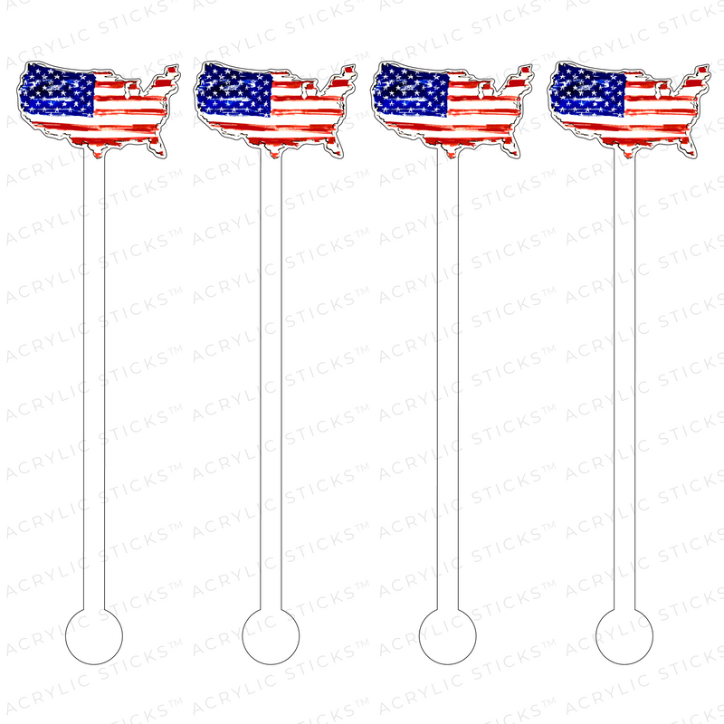 NORTH 'USA' AMERICA ACRYLIC STIR STICKS