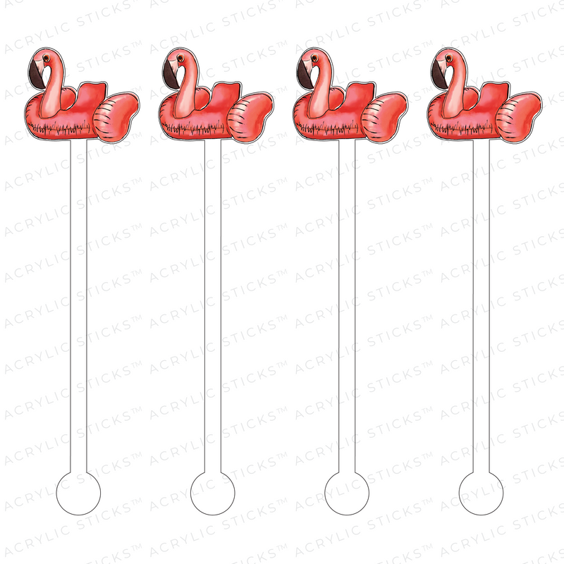 FLAMINGO FLOATY ACRYLIC STIR STICKS