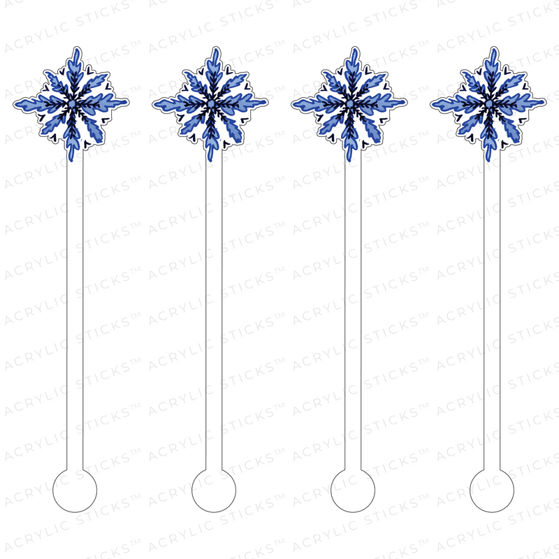 SERENE SNOWFLAKE ACRYLIC STIR STICKS