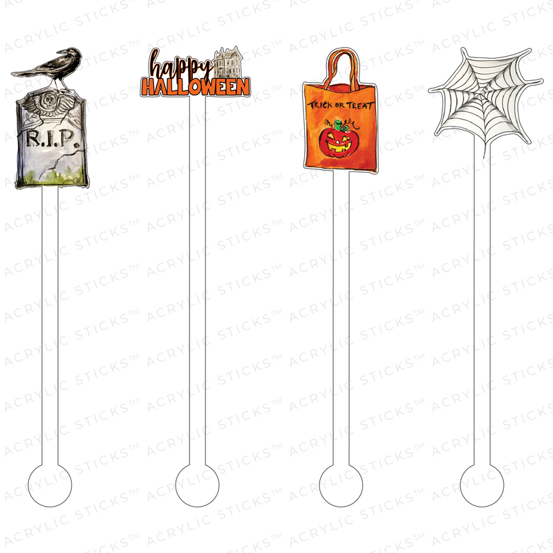 HAPPY HALLOWEEN ACRYLIC STIR STICKS COMBO