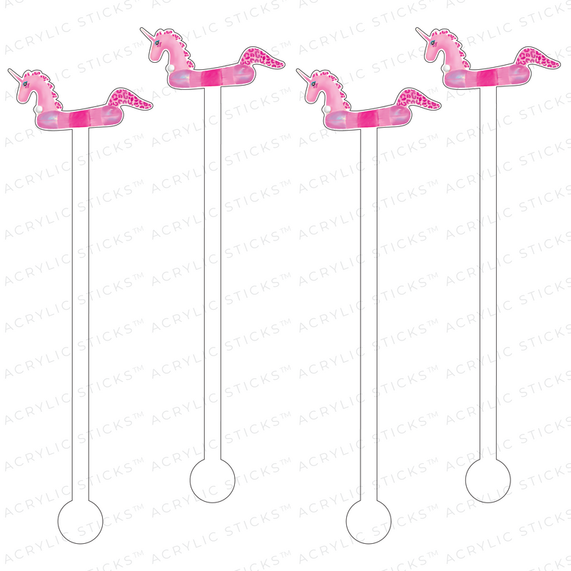 PINK UNICORN FLOATY ACRYLIC STIR STICKS
