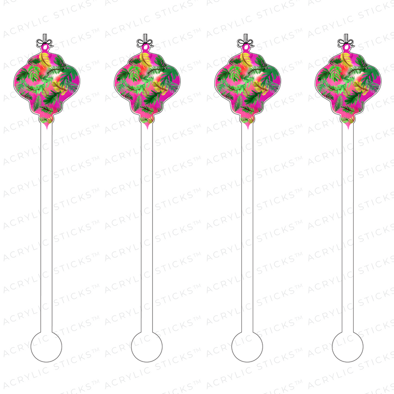 TROPICAL AUBERGINE ORNAMENT ACRYLIC STIR STICKS
