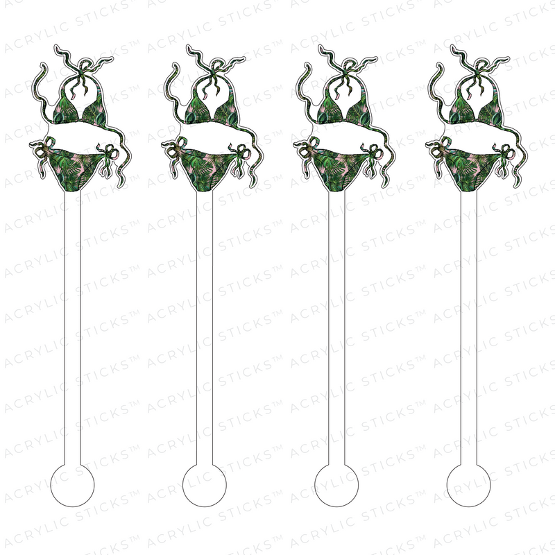 PALM LEAF BIKINI ACRYLIC STIR STICKS