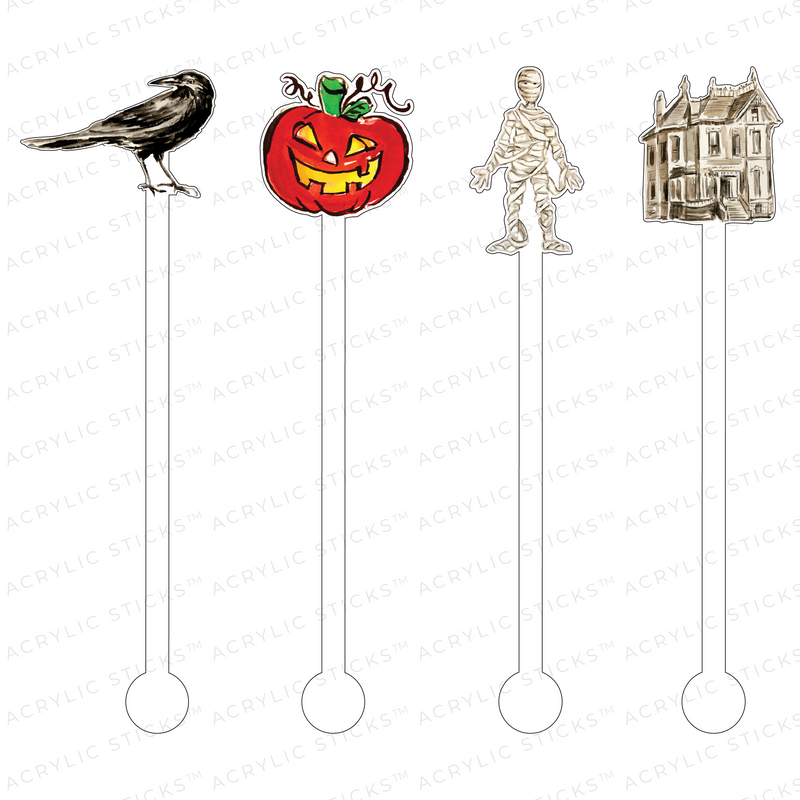 SPOOKY HALLOWEEN ACRYLIC STIR STICKS COMBO