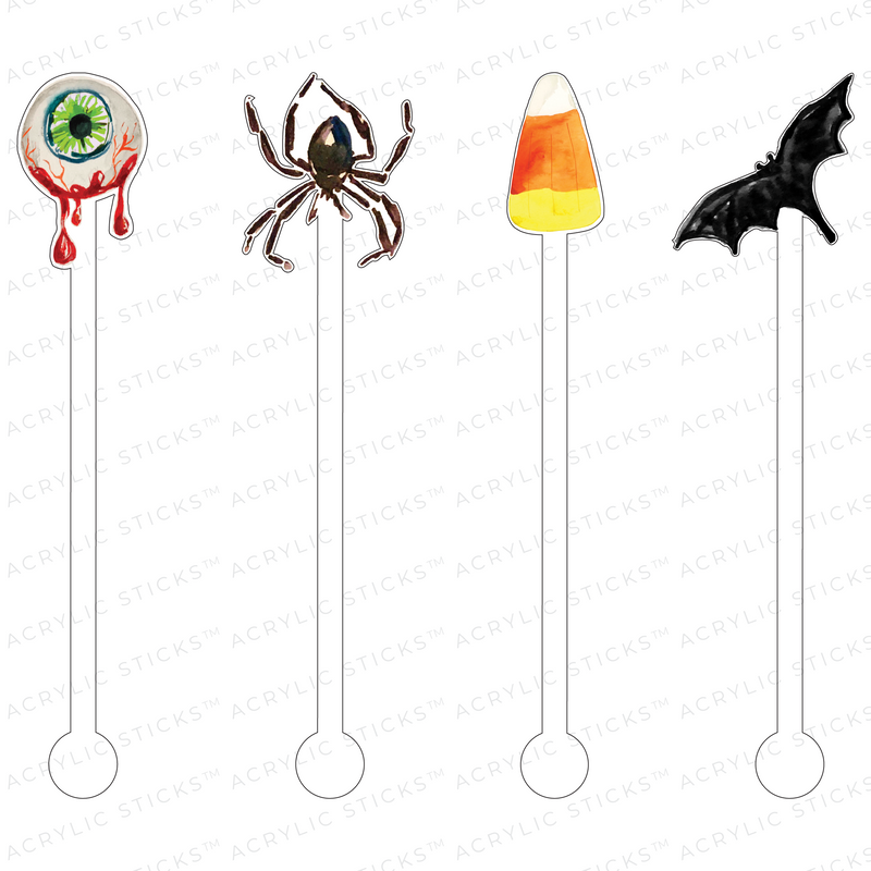 SPOOKY SWEET ACRYLIC STIR STICKS COMBO
