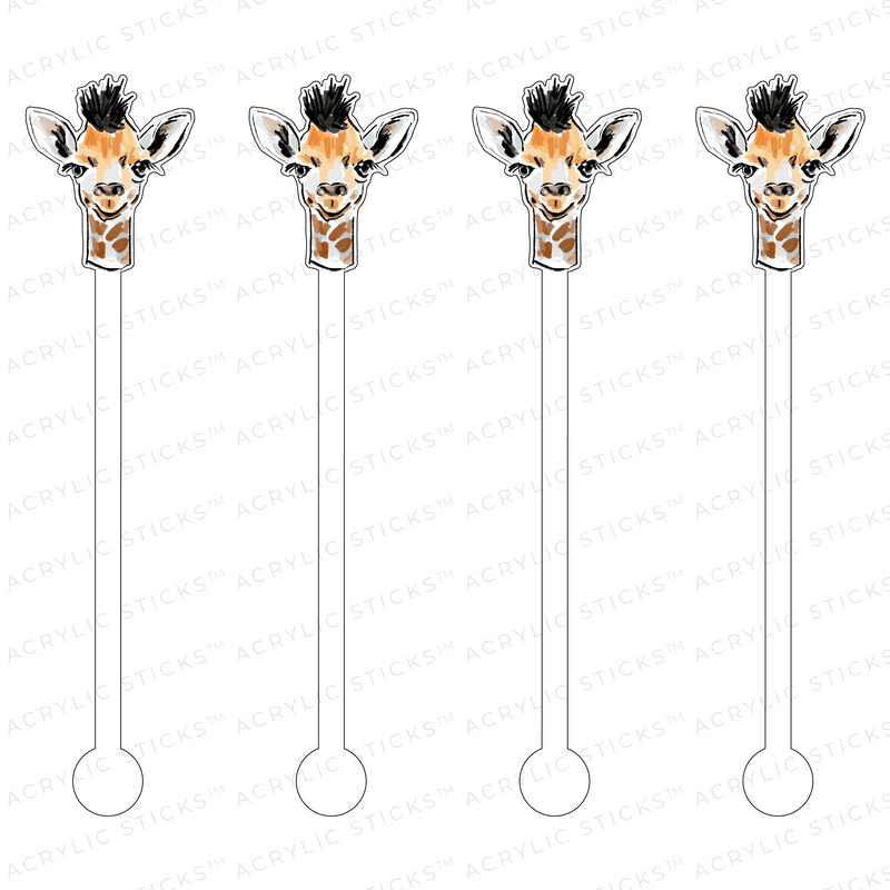 BABY GIRAFFE PROFILE ACRYLIC STIR STICKS