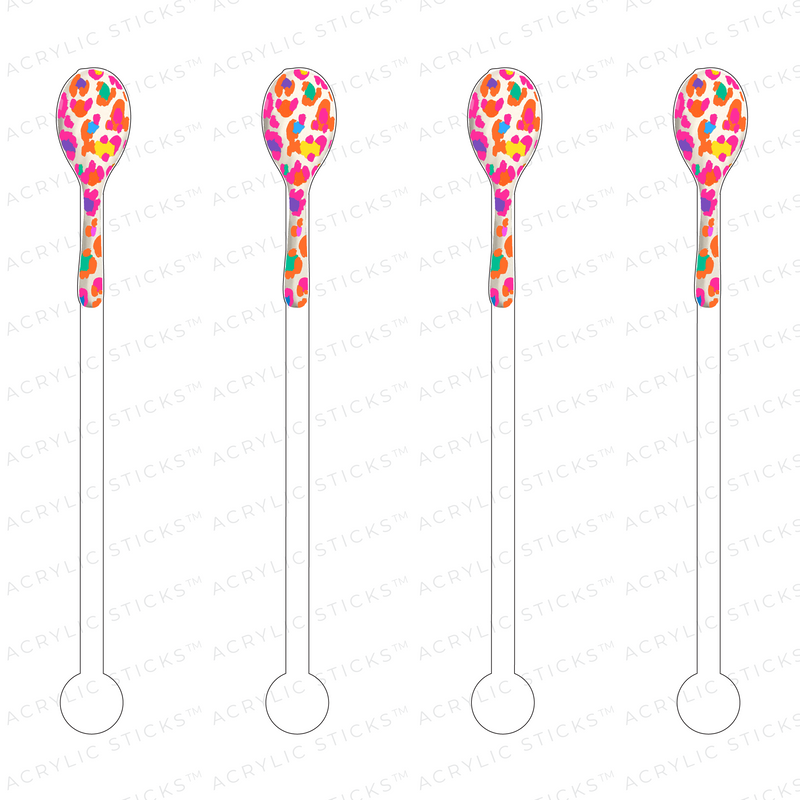 CHEETAH SPOT MARACA ACRYLIC STIR STICKS