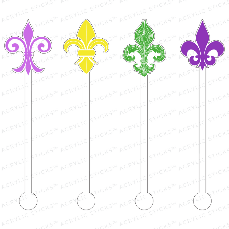 FLEUR DE LIS ACRYLIC STIR STICKS COMBO