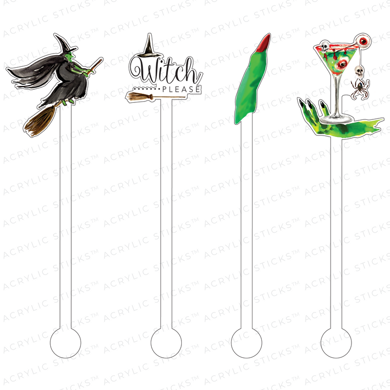WITCH PLEASE ACRYLIC STIR STICKS COMBO