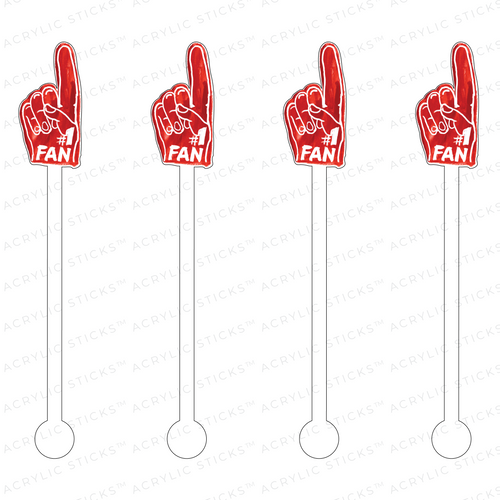 #1 FAN FOAM FINGER ACRYLIC STIR STICKS (13 COLORWAY OPTIONS)