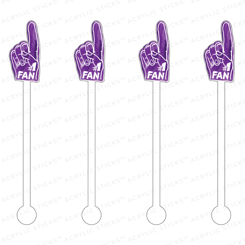 #1 FAN FOAM FINGER ACRYLIC STIR STICKS (13 COLORWAY OPTIONS)