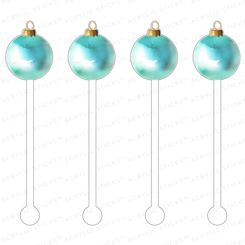 AQUA BLUE ORNAMENT ACRYLIC STIR STICKS