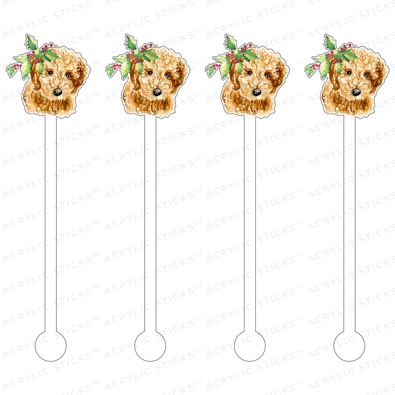 LITTLE MISS HOLLY CURLY DOODLE ACRYLIC STIR STICKS