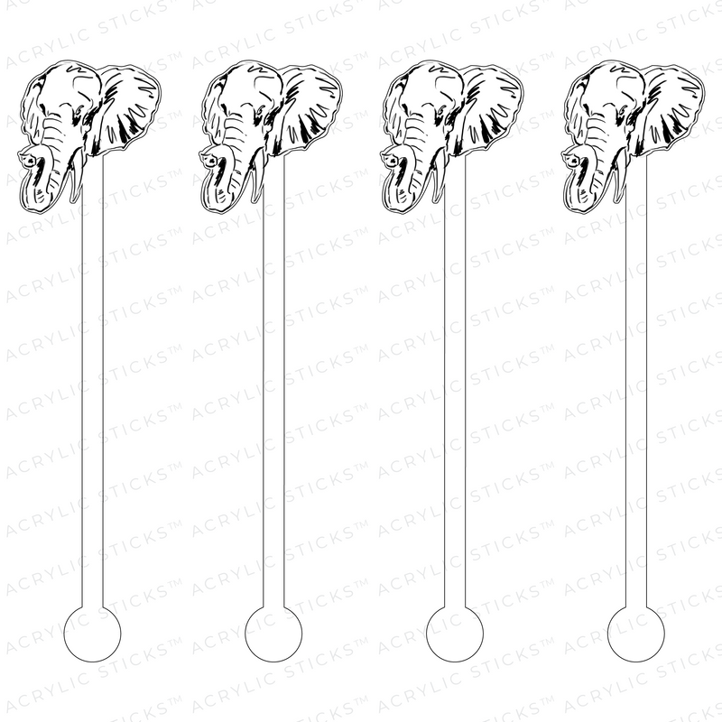 AFRICAN BUSH ELEPHANT ACRYLIC STIR STICKS