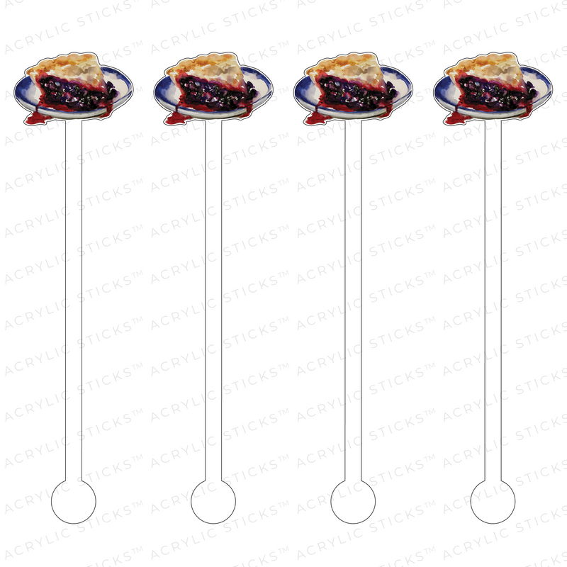 SLICE OF BLUEBERRY PIE ACRYLIC STIR STICKS