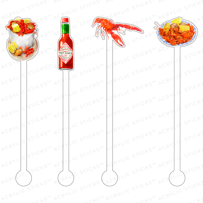 HOT & SPICY CRAWFISH ACRYLIC STIR STICKS COMBO