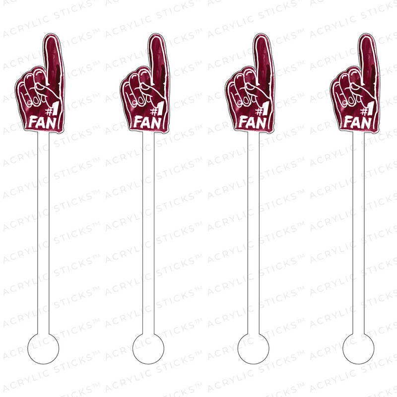 #1 FAN FOAM FINGER ACRYLIC STIR STICKS (13 COLORWAY OPTIONS)