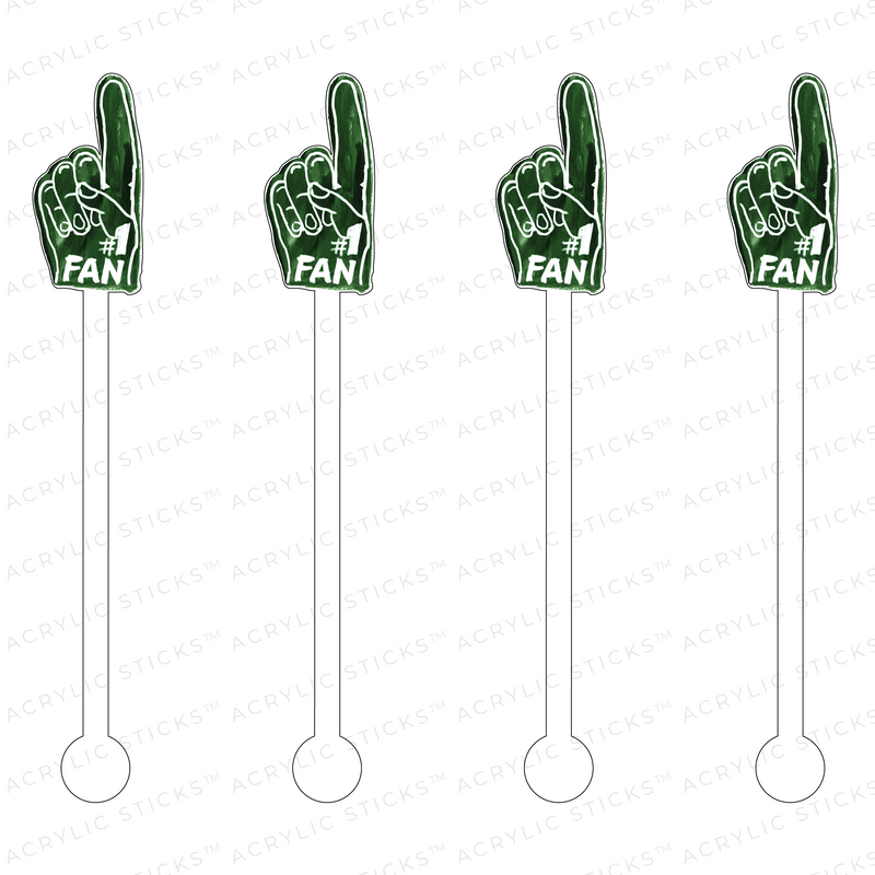 #1 FAN FOAM FINGER ACRYLIC STIR STICKS (13 COLORWAY OPTIONS)