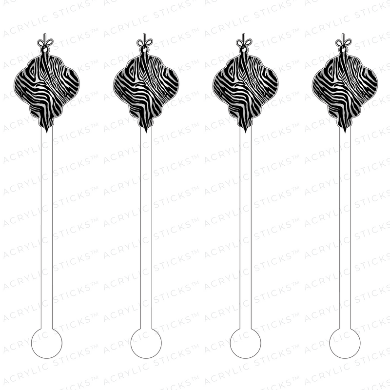 ZEBRA PENDANT ORNAMENT ACRYLIC STIR STICKS