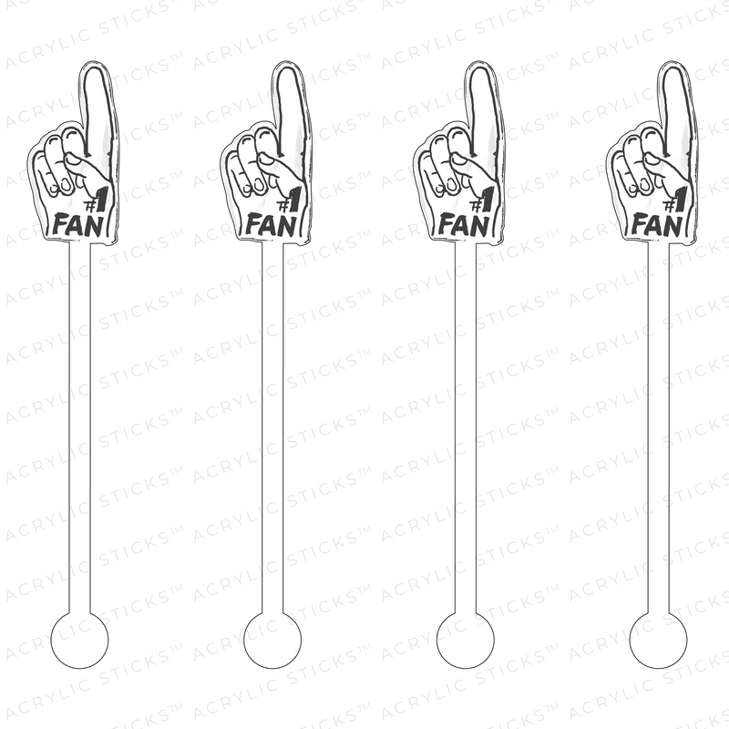 #1 FAN FOAM FINGER ACRYLIC STIR STICKS (13 COLORWAY OPTIONS)