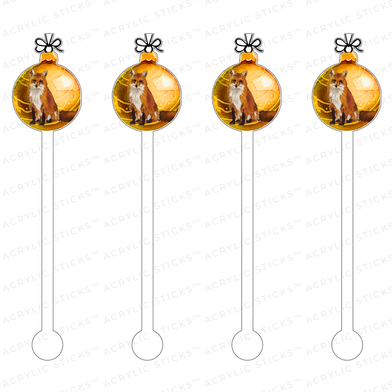 GOLDEN FOX ORNAMENT ACRYLIC STIR STICKS