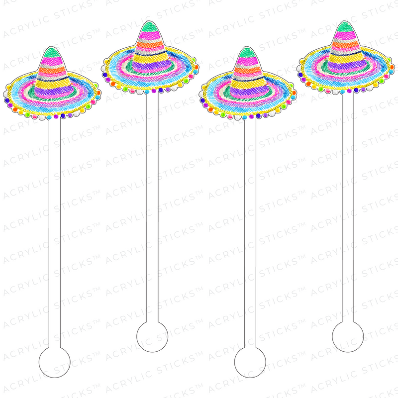 SOMBRERO HAT ACRYLIC STIR STICKS