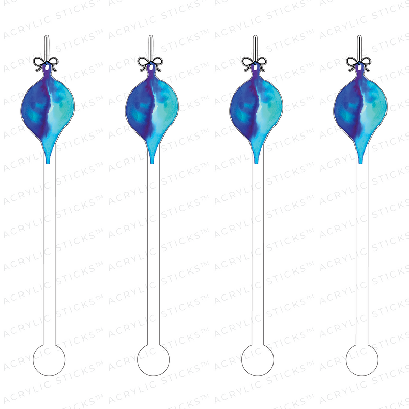BLUE OMBRE ORNAMENT ACRYLIC STIR STICKS