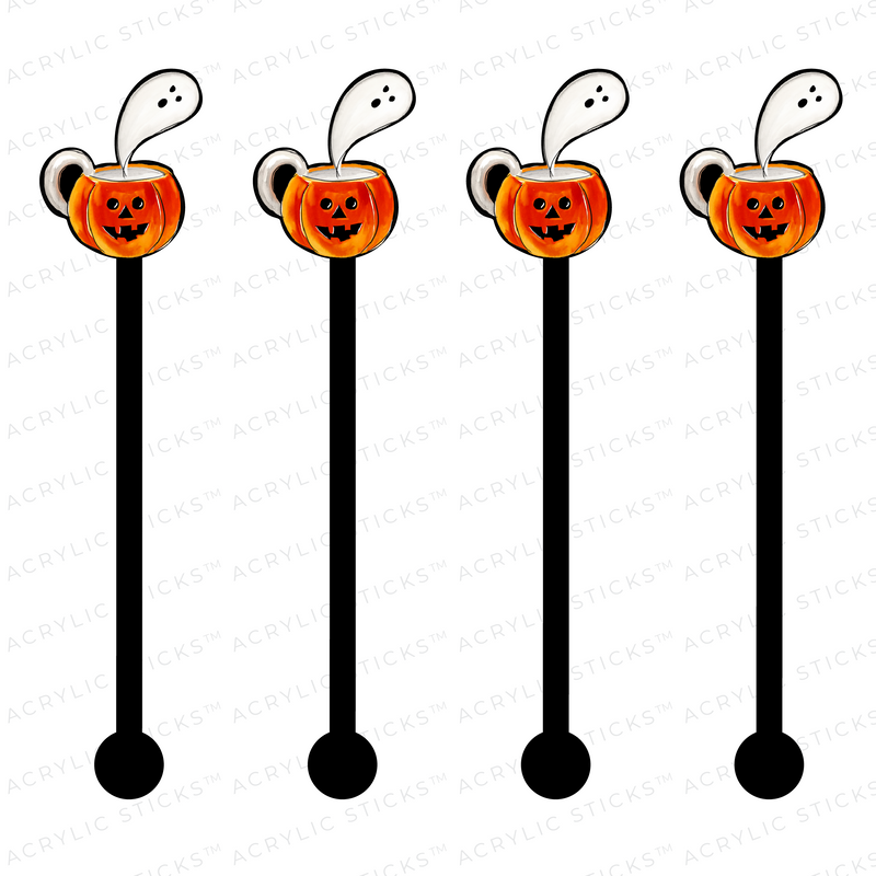 SPOOKY MORNING BREW ON BLACK ACRYLIC STIR STICKS
