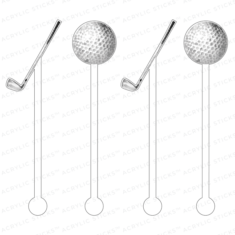 LET'S GOLF ACRYLIC STIR STICKS COMBO