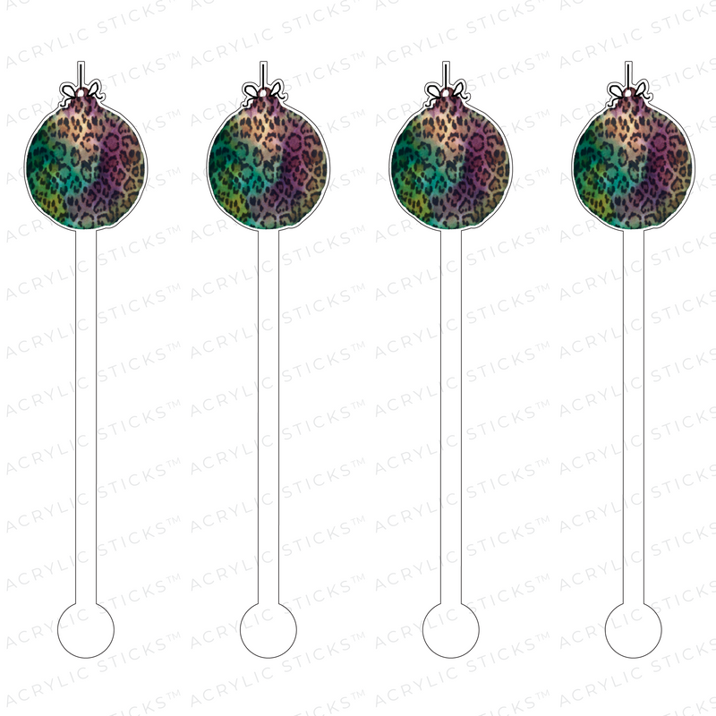 LEOPARD ORNAMENT ACRYLIC STIR STICKS