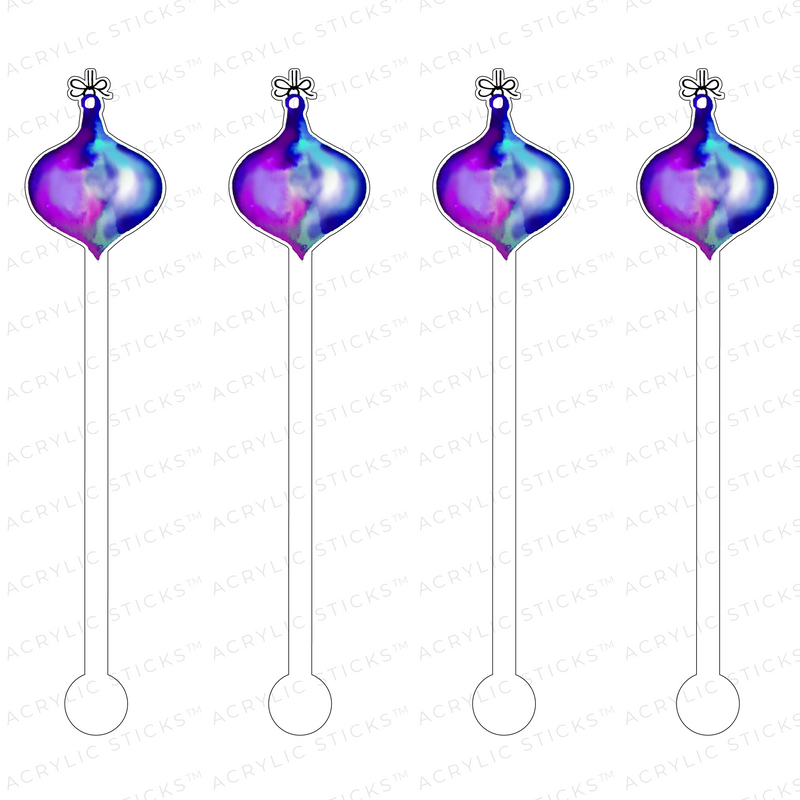 PLUM OMBRE ORNAMENT ACRYLIC STIR STICKS