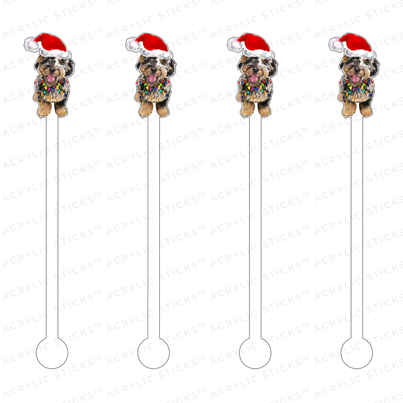 CHRISTMAS DAPPLE DOODLE ACRYLIC STIR STICKS