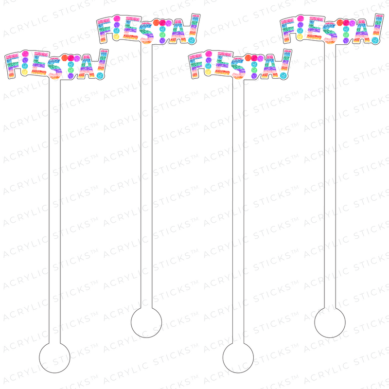 POM POM FIESTA! ACRYLIC STIR STICKS