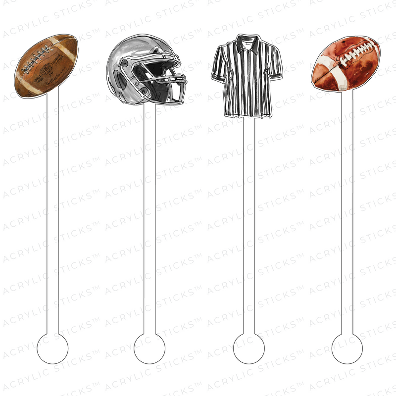 FOOTBALL FANATIC ACRYLIC STIR STICKS COMBO