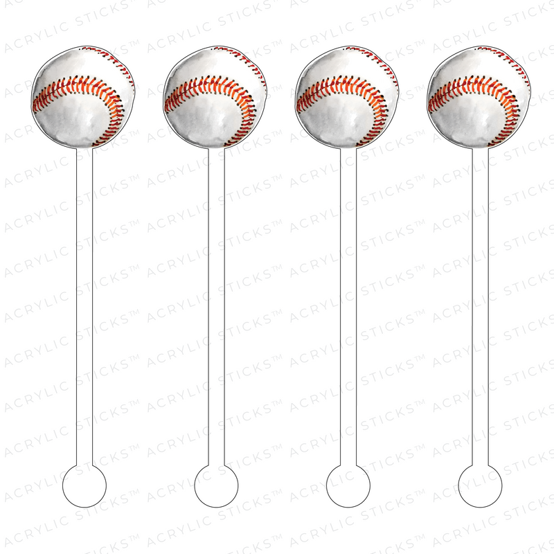 BASEBALL ACRYLIC STIR STICKS