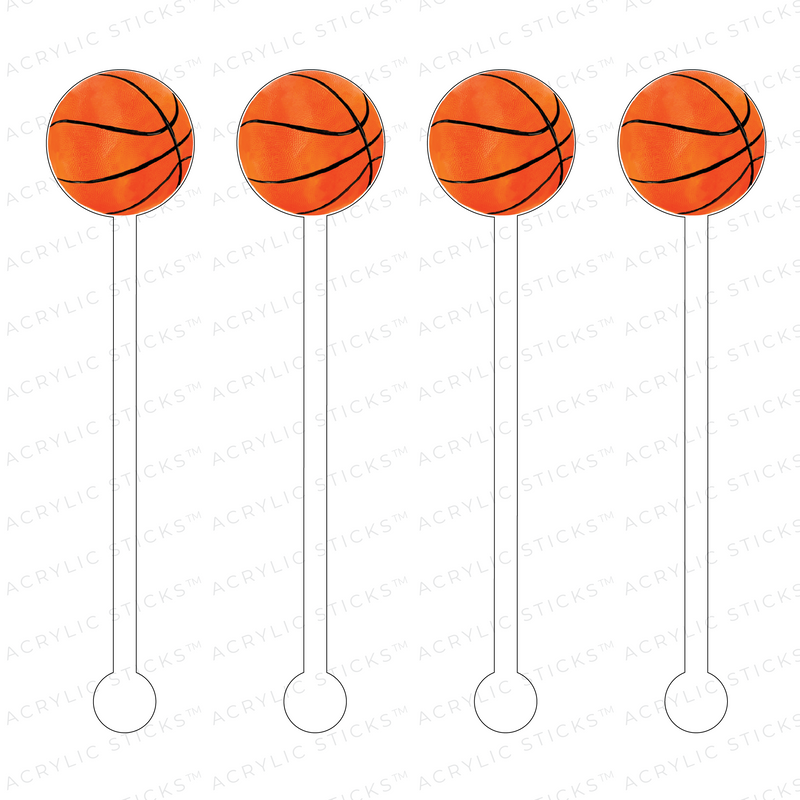 BASKETBALL ACRYLIC STIR STICKS