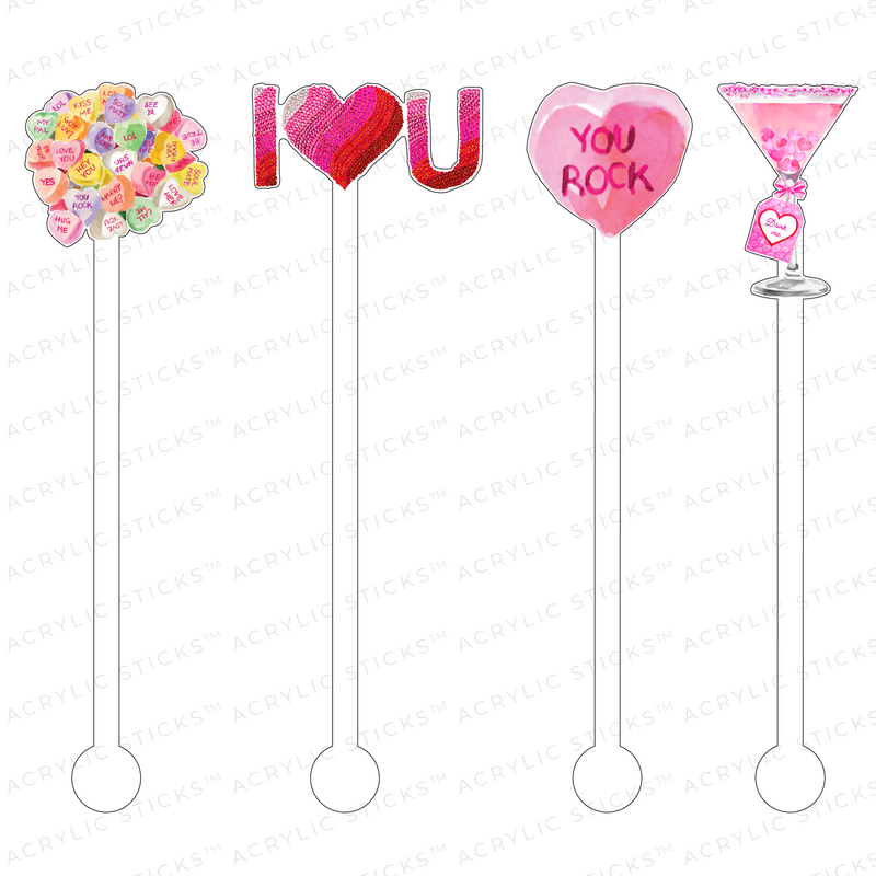 SWEET LOVE ACRYLIC STIR STICKS COMBO