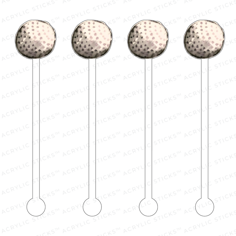 WHIMSY GOLF BALL ACRYLIC STIR STICKS