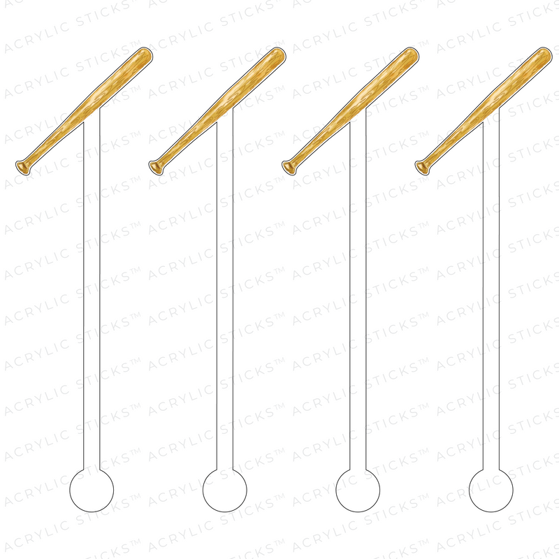 BASEBALL BAT ACRYLIC STIR STICKS