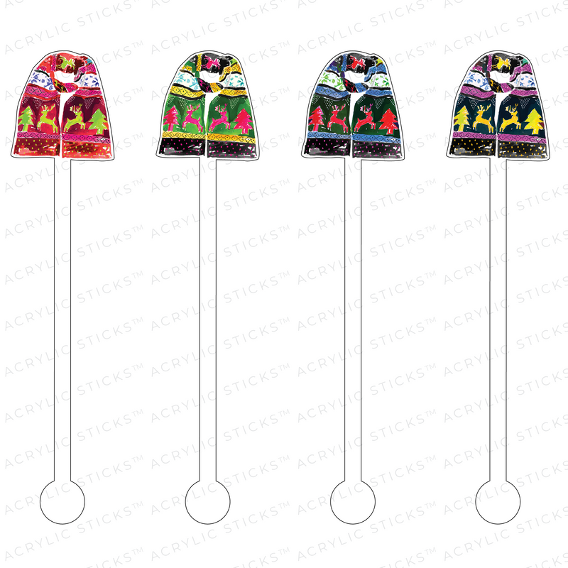 XMAS SCARVES ACRYLIC STIR STICKS COMBO