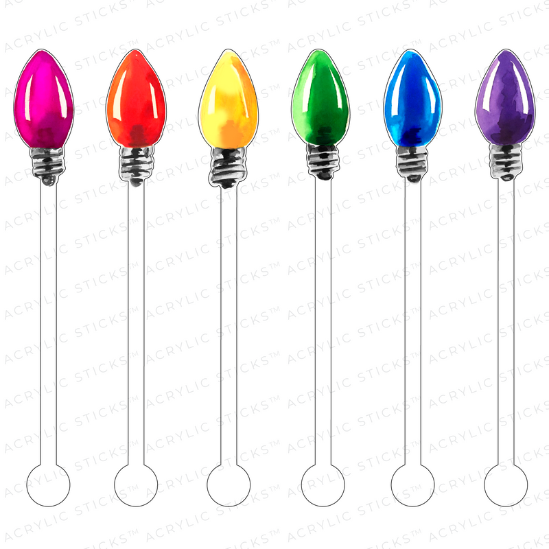 CHRISTMAS BULBS ACRYLIC STIR STICKS COMBO